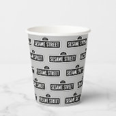 Sesamstraat | B&W Logo Papieren Bekers (Achterkant)