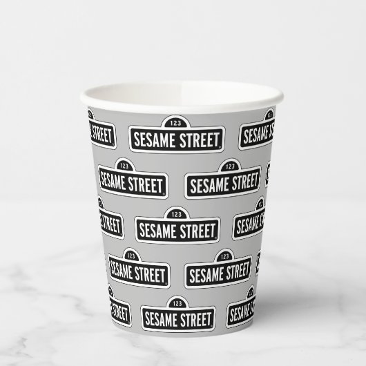Sesamstraat | B&W Logo Papieren Bekers (Links)