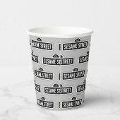 Sesamstraat | B&W Logo Papieren Bekers (Rechts)