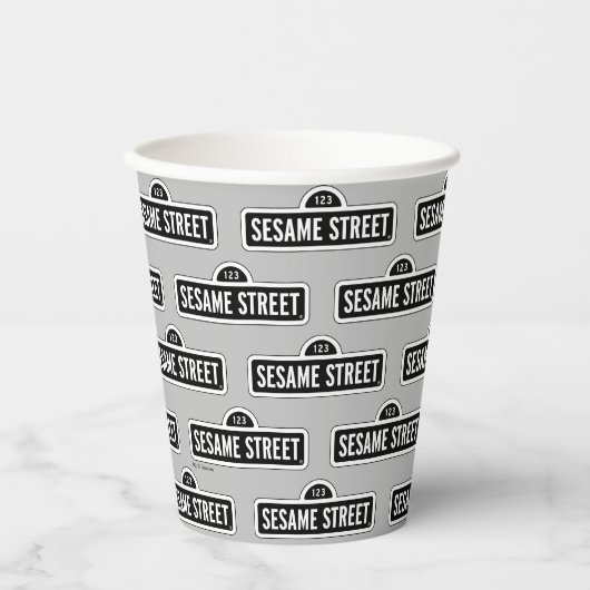 Sesamstraat | B&W Logo Papieren Bekers (Voorkant)