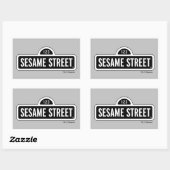 Sesamstraat | B&W Logo Rechthoekige Sticker (Vel)
