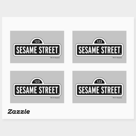 Sesamstraat | B&W Logo Rechthoekige Sticker (Vel)