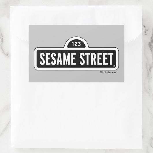 Sesamstraat | B&W Logo Rechthoekige Sticker (Tas)
