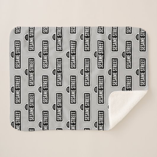 Sesamstraat | B&W Logo Sherpa Deken (Voorkant (horizontaal))