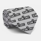 Sesamstraat | B&W Logo Stropdas (Opgerold)