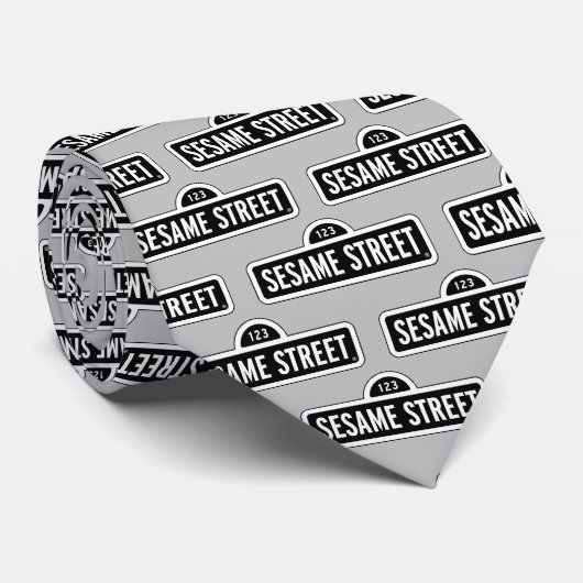 Sesamstraat | B&W Logo Stropdas (Opgerold)
