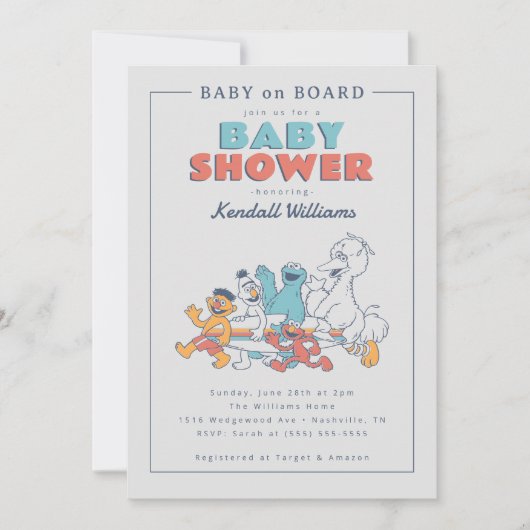 Sesamstraat | Baby aan boord - Summer Baby shower Kaart (Voorkant)