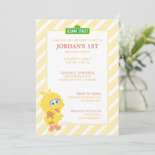 Sesamstraat Baby Big Bird Verjaardag Kaart (Staand voorkant)