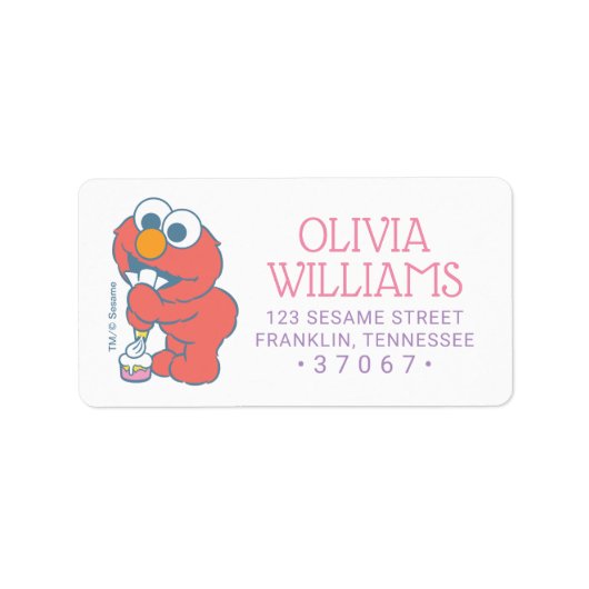 Sesamstraat | Baby Birthday - Elmo Etiket (Voorkant)