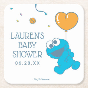 Sesamstraat   Baby shower Koekjesmonster Kartonnen Onderzetters