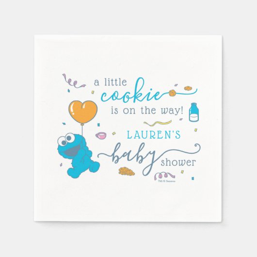 Sesamstraat | Baby shower Koekjesmonster Servet (Voorkant)