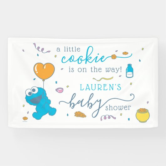 Sesamstraat | Baby shower Koekjesmonster Spandoek (Horizontaal)