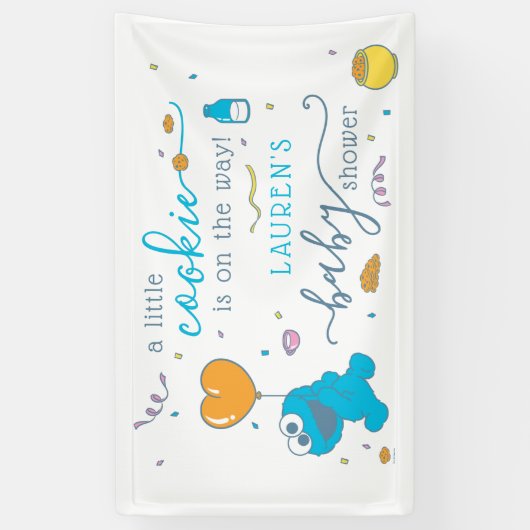 Sesamstraat | Baby shower Koekjesmonster Spandoek (Verticaal)