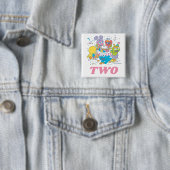 Sesamstraat | Baby's 2e verjaardag Vierkante Button 5,1 Cm (In situ)
