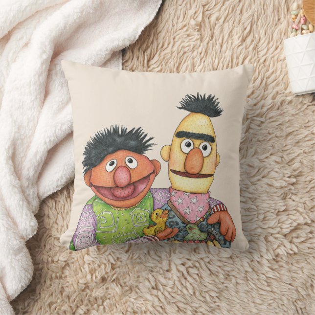 Sesamstraat Bert en Ernie Waterverf Kussen (Deken)