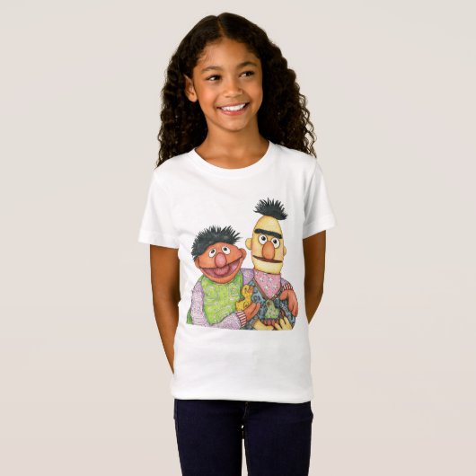 Sesamstraat Bert en Ernie Waterverf T-shirt (Voorkant volledig)