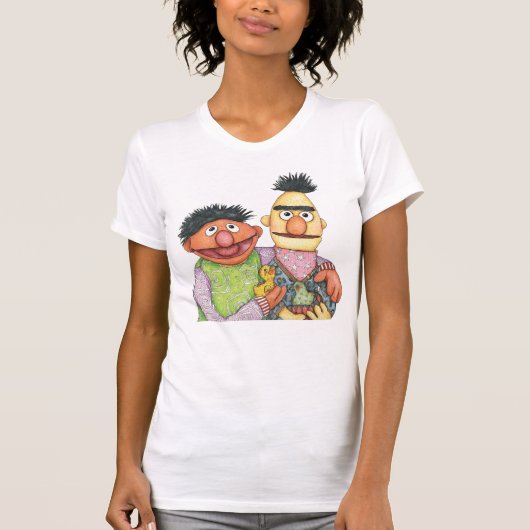 Sesamstraat Bert en Ernie Waterverf T-shirt (Voorkant)