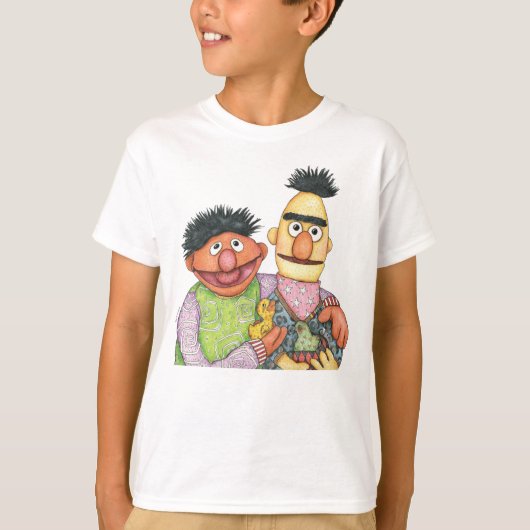 Sesamstraat Bert en Ernie Waterverf T-shirt (Voorkant)