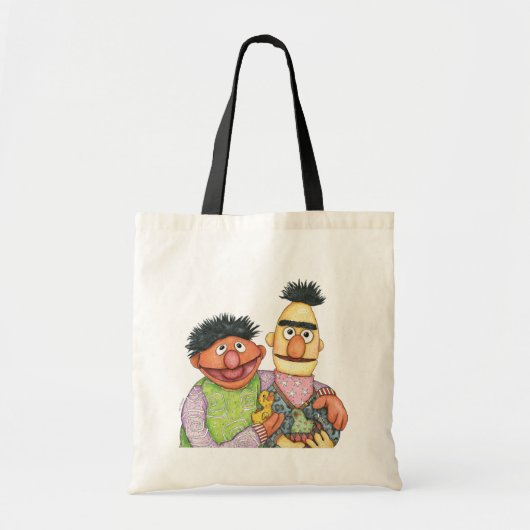 Sesamstraat Bert en Ernie Waterverf Tote Bag (Voorkant)