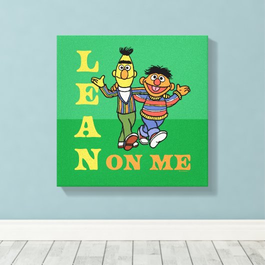 Sesamstraat | Bert & Ernie Lean op Mij Canvas Afdruk (Insitu (Houten vloer))