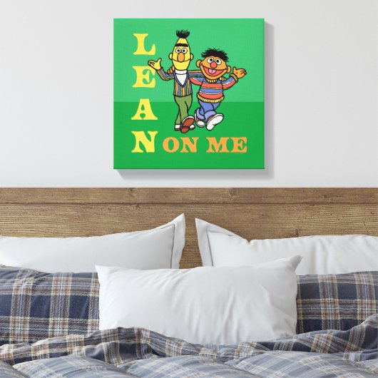 Sesamstraat | Bert & Ernie Lean op Mij Canvas Afdruk (Insitu (Slaapkamer))