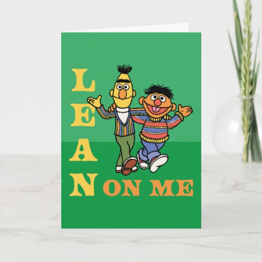 Sesamstraat | Bert & Ernie Lean op Mij Feestdagen Kaart (Voorkant)