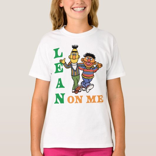 Sesamstraat | Bert & Ernie Lean op Mij T-shirt (Voorkant)
