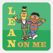 Sesamstraat | Bert & Ernie Lean op Mij Vierkante Sticker (Voorkant)