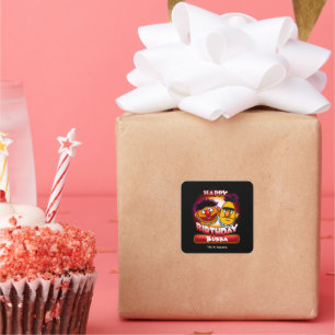 Sesamstraat   Bert & Ernie thema verjaardag Vierkante Sticker