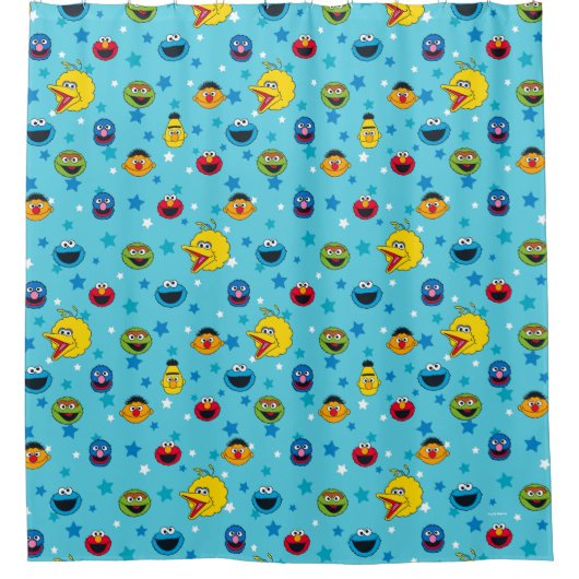 Sesamstraat | Best Friends Star Pattern Douchegordijn (Voorkant)