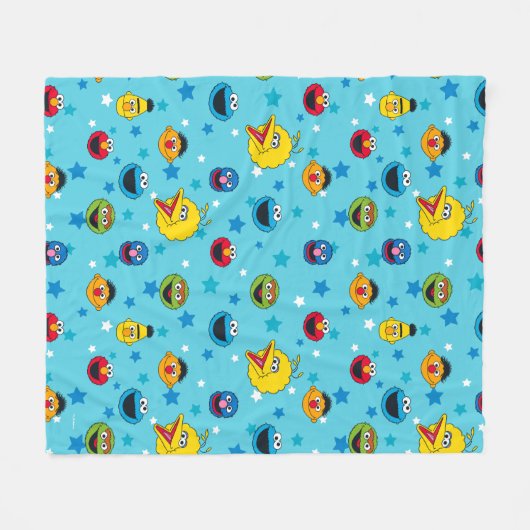 Sesamstraat | Best Friends Star Pattern Fleece Deken (Voorkant (Horizontaal))