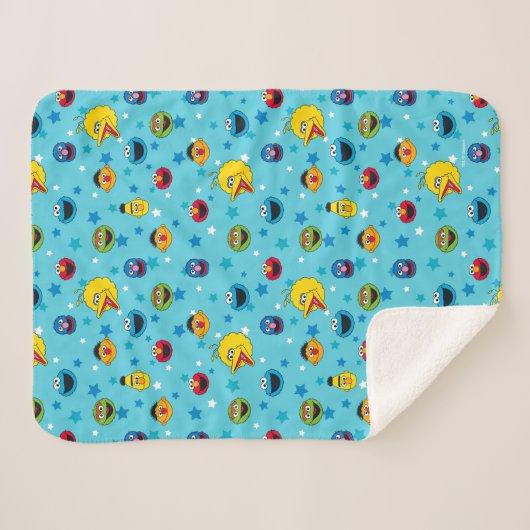 Sesamstraat | Best Friends Star Pattern Sherpa Deken (Voorkant (horizontaal))