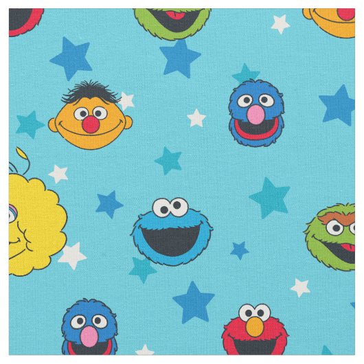 Sesamstraat | Best Friends Star Pattern Stof (Close Up)
