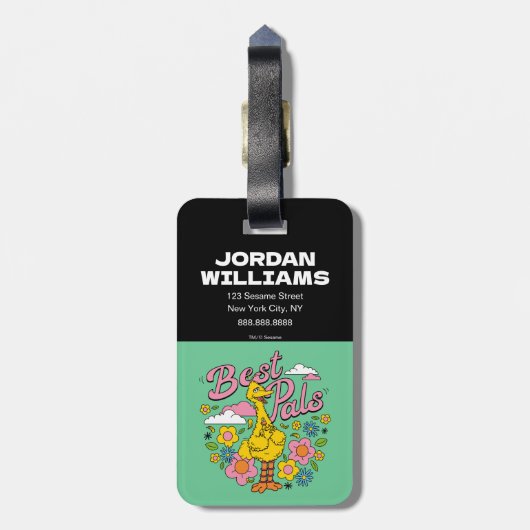 Sesamstraat | Beste gele vogelpels Bagagelabel (Achterkant verticaal)