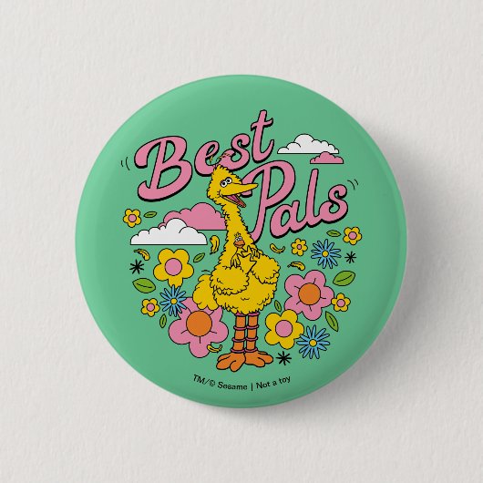Sesamstraat | Beste gele vogelpels Ronde Button 5,7 Cm (Voorkant)