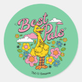 Sesamstraat | Beste gele vogelpels Ronde Sticker (Voorkant)