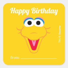 Sesamstraat Big Bird | Een cadeau van - Verjaardag Vierkante Sticker