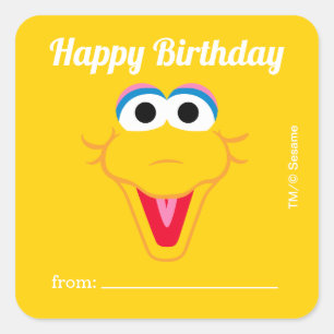 Sesamstraat Big Bird   Een cadeau van - Verjaardag Vierkante Sticker