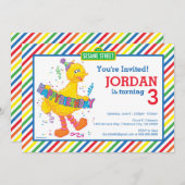 Sesamstraat Big Bird gestreepte verjaardag Kaart (Voorkant / Achterkant)