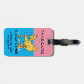 Sesamstraat | Big Bird Let op | Uw gegevens toevoe Bagagelabel (Achterkant horizontaal)