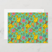 Sesamstraat | Big Bird & Little Bird Pattern Briefkaart (Voorkant / Achterkant)