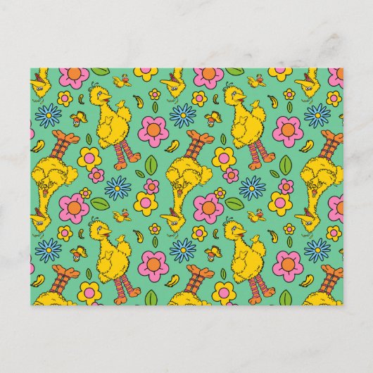 Sesamstraat | Big Bird & Little Bird Pattern Briefkaart (Voorkant)