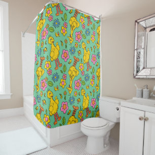 Sesamstraat Big Bird & Little Bird Pattern Douchegordijn