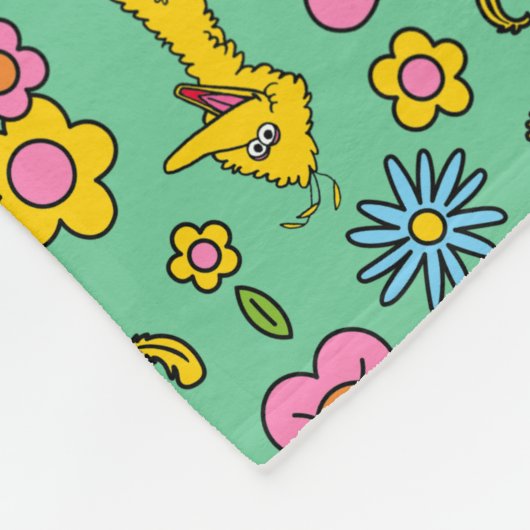 Sesamstraat | Big Bird & Little Bird Pattern Fleece Deken (Hoek)