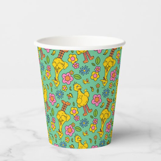 Sesamstraat | Big Bird & Little Bird Pattern Papieren Bekers (Voorkant)