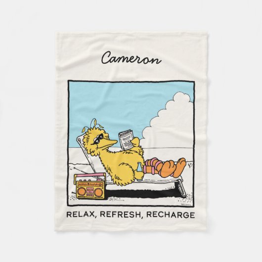 Sesamstraat | Big Bird Relax | Jouw namen toevoege Fleece Deken (Voorkant)