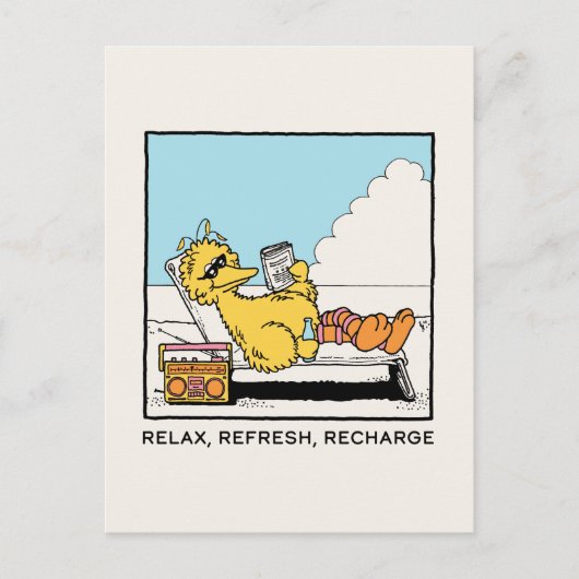 Sesamstraat | Big Bird Relax Refresh Recharge Briefkaart (Voorkant)