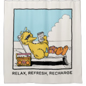 Sesamstraat | Big Bird Relax Refresh Recharge Douchegordijn (Voorkant)