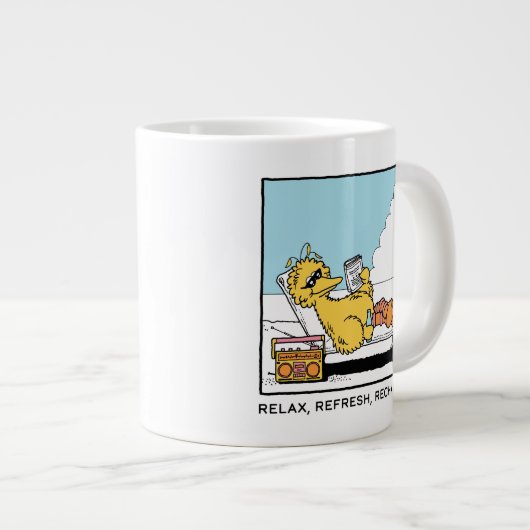 Sesamstraat | Big Bird Relax Refresh Recharge Grote Koffiekop (Voorkant rechts)