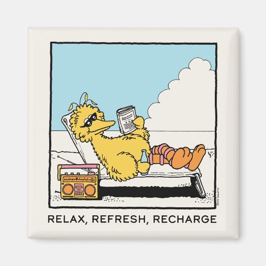 Sesamstraat | Big Bird Relax Refresh Recharge Magneet (Voorkant)
